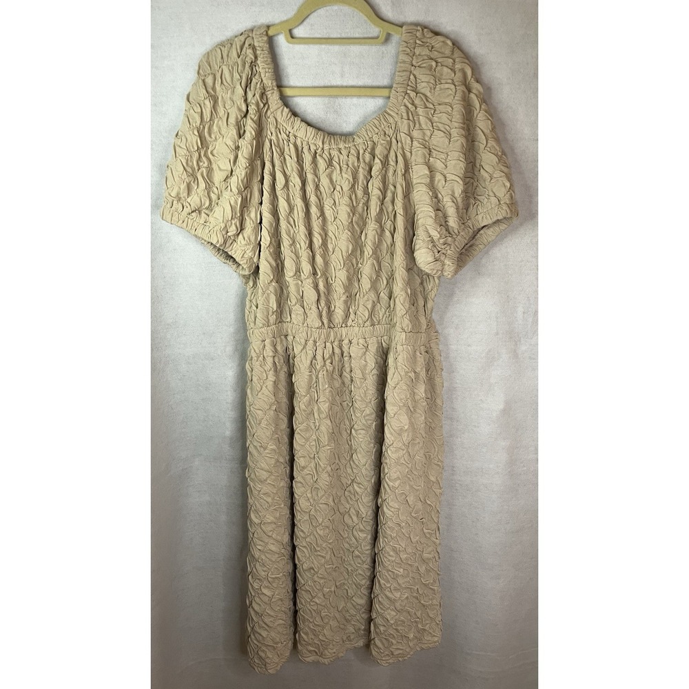 Baltic Born Dress Keri Gathered Dress Light Taupe Beige Tan 2XL NWT - Picture 11 of 13